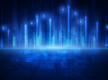 Cost savings with Procore for construction companies. Image of a digital graph (blue) signifying growth.